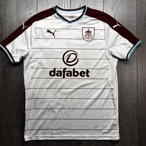 Puma Burnley FC 2017-18 Away Jersey White Dafabet Soccer Shirt Mens Large